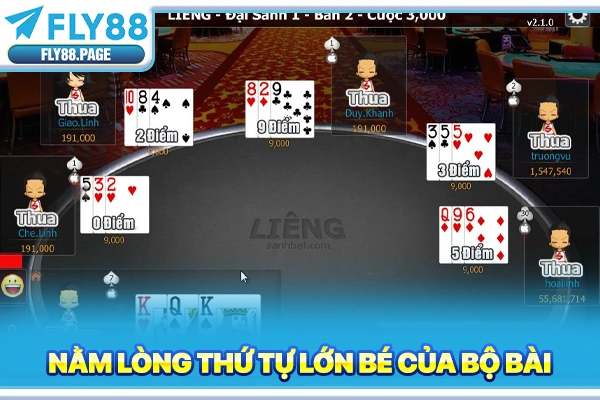 Nằm lòng thứ tự lớn bé của bộ bài